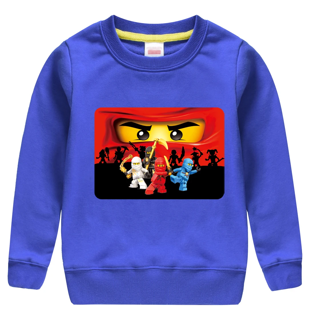 Зима-Осень cottonsweatshirt с стильная футболка с изображением персонажей видеоигр, детская одежда дизайн для детей, сохраняя тепло зимой - Цвет: blue