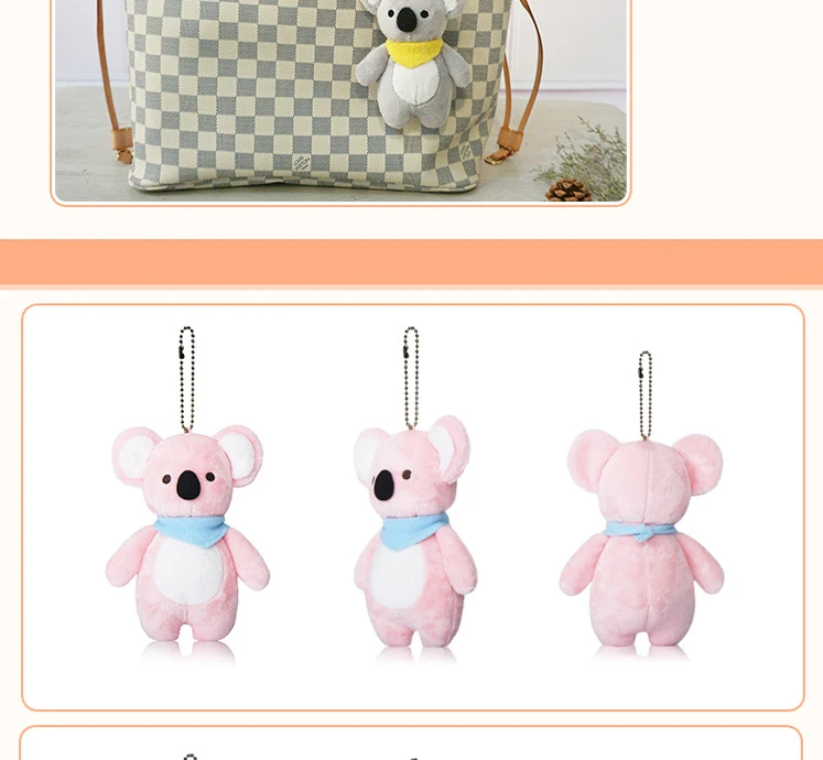 Пять Kawaii животных плюшевые игрушки коала Висячие крокодил мягкие игрушки медведь сумка брелок кулон Маленькие куклы свадебные игрушки