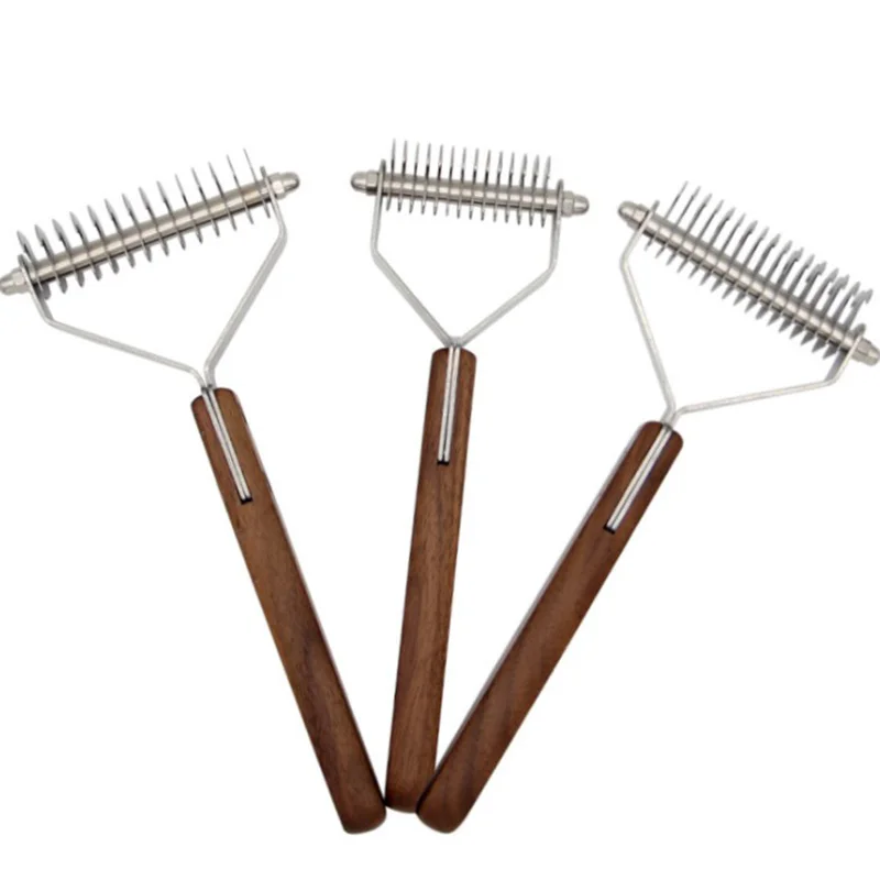 1 PC Dog Comb Грабли для ухода за собакой щетка для больших собак для удаления волос двухсторонняя Расческа для домашних животных кошек профессиональная расческа для собак с открытым узлом из нержавеющей стали для ухода за домашними животными - Цвет: 1 PC Dog Comb