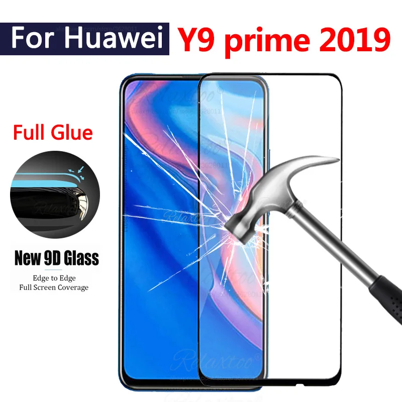 9D Full Glue Tempered Glass for Huawei Y9 Prime 2019 screen protector For hauwei Y 9 Y9Prime glas Protective film | Мобильные