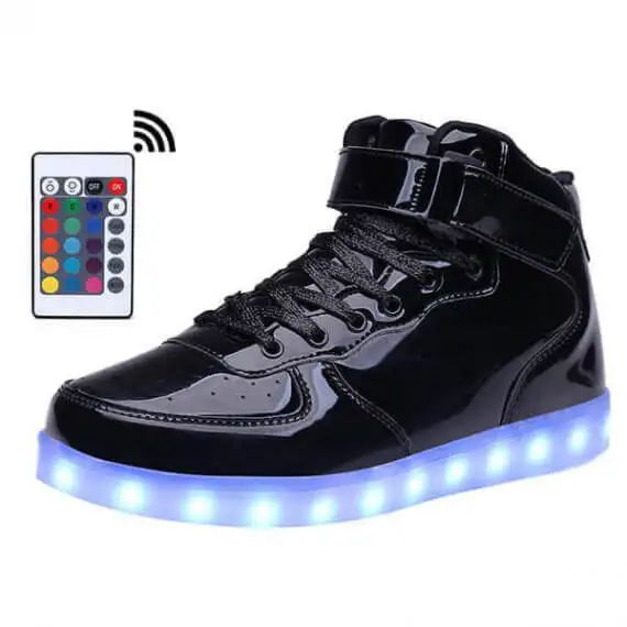 High Top Men Led Shoes with Remote Comtrol Luminous Light Up For adults 7 Colors Flashing Casual USB Charge | Обувь
