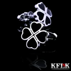 KFLK ювелирные изделия французские рубашки дизайнерские запонки для мужчин брендовые клеверные манжеты звенья Свадебные пуговицы черные высококачественные гости