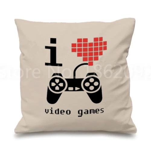 Новинка Забавный Чехол на подушку для геймеров I Love, Игровая приставка, Чехол на подушку для геймеров, подарки на день рождения и Рождество