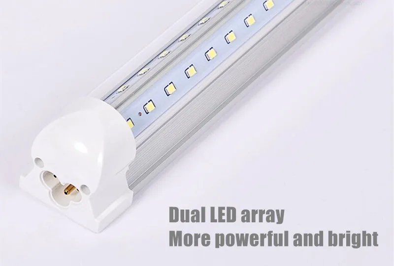 25 шт./лот двухрядный светодиодный трубки T8 лампа 2' 600 мм AC110V 220 v G13 интегрированы