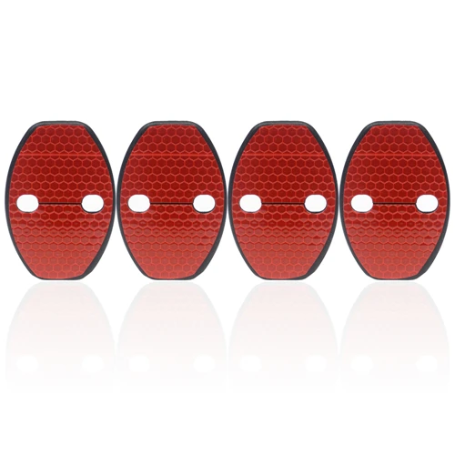 reflective red Крышка дверного замка автомобиля для Volkswagen VW Tiguan Polo Passat B5 B6 B7 Skoda Octavia A7 Fabia Superb Golf 6 7 Jetta MK5 MK6 4 шт - Цвет: reflective red