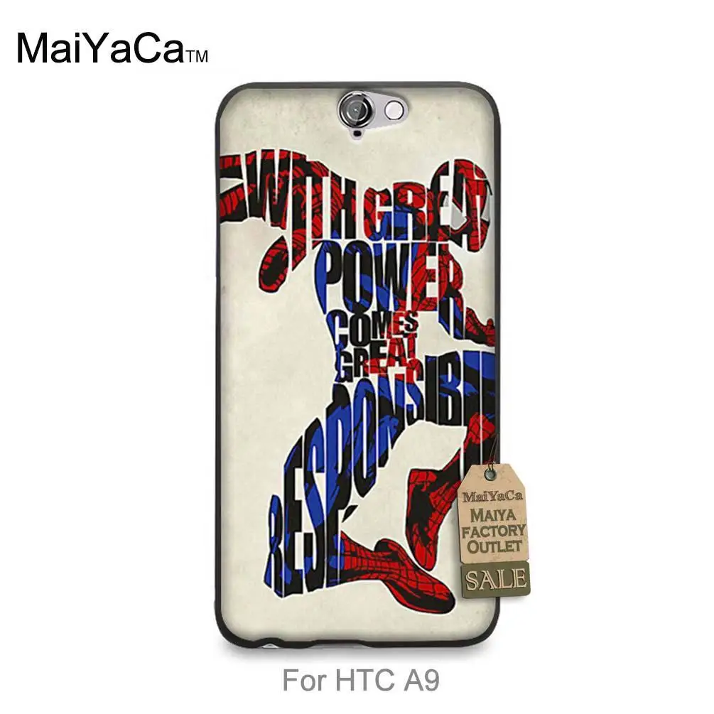 Уникальные Роскошные Жесткий Кремния телефон случае Для случая HTC One A9 Паук