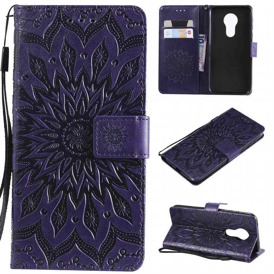 Кожаный чехол книжка для Motorola Moto E5 E4 C Plus G7 Power G6 G5 G5S G4 G2 Z4 Play Z Force X Style Datura Flower