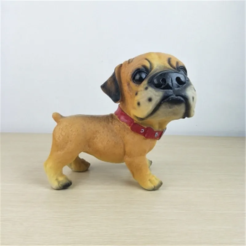 Boxer Милый щенок статуя моделирование животных собака мопс/Бигль/Шиба ину/немецкая овчарка творческий домашний декор смола фигурка игрушка - Цвет: Boxer