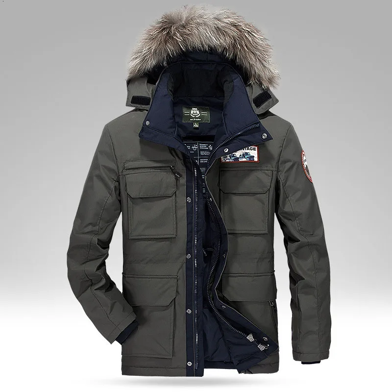 Зима Сгущать Утка Вниз Куртки Для Мужчин 2016 Случайные Мульти-карман Дизайн