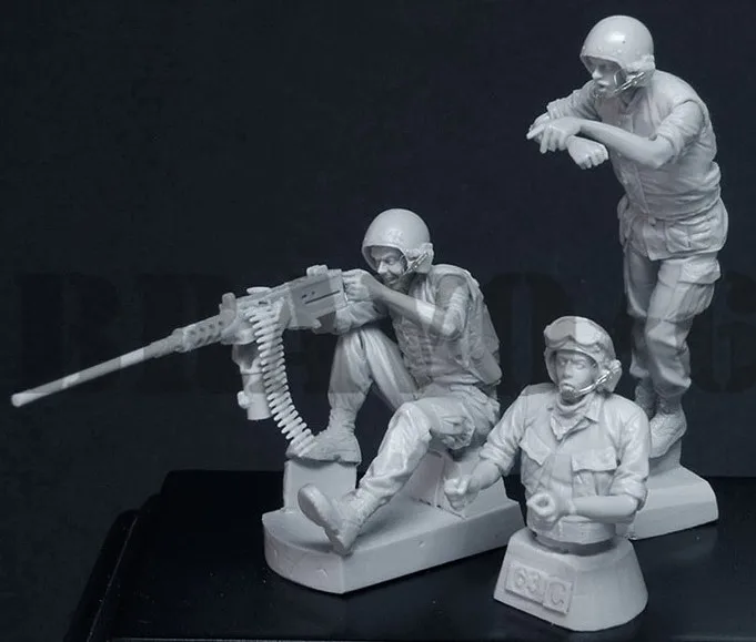 1/35 масштаб США Вьетнамская война Танк команда 3 человек миниатюры смолы модель комплект рисунок