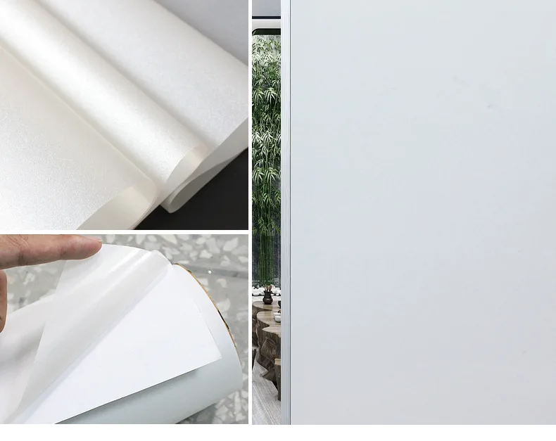 White frosted film Самоклеящаяся матовая стеклянная пленка, статическая пленка для офиса, спальни, ванной, скраб, пленка для домашнего окна, Тонирующая Наклейка на стену, обои - Цвет: White frosted film