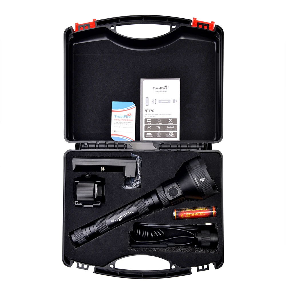 TrustFire T70 тактический фонарь Cree XHP35 2300LM 1000 м дистанционный перезаряжаемый светодиодный фонарик для охоты на винтовку