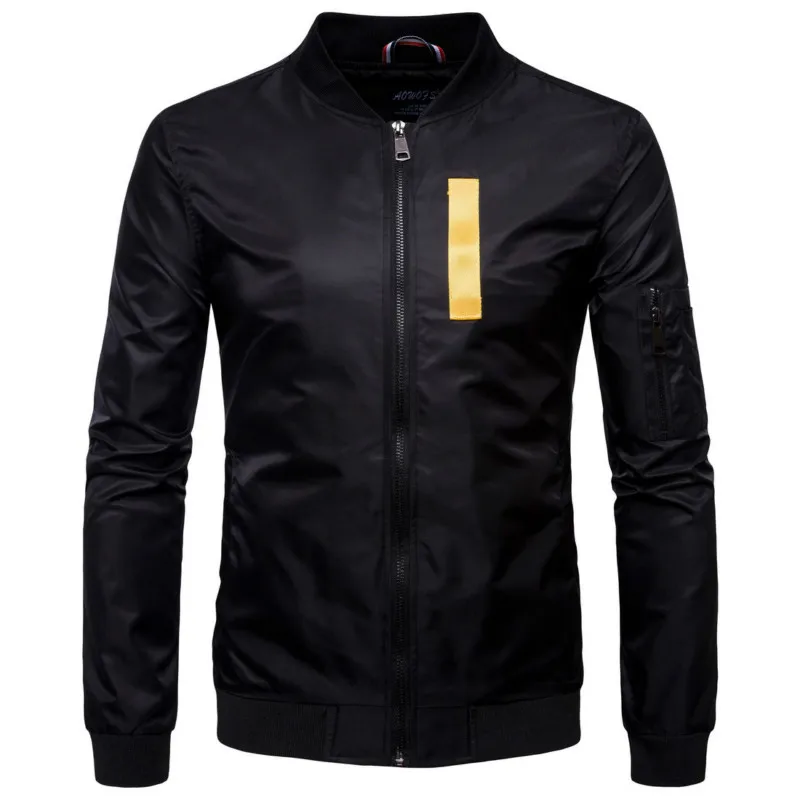 

YASUGUOJI New 2019 Autumn Fashion Military Men Bomber Jacket Stand Collor Men Casual Jacket Streetwear Mens Jackets and Coats