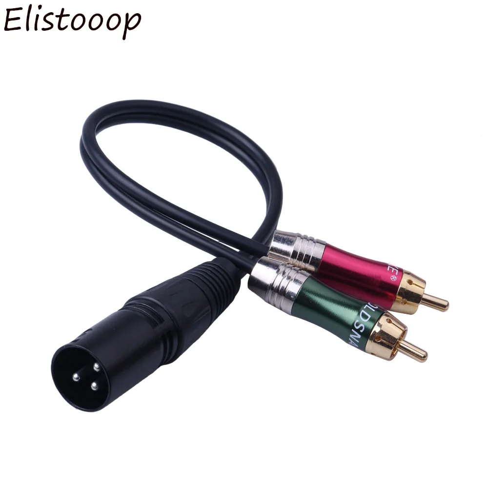 3pin XLR папа к 2 RCA аудио адаптер кабель металлический разъем шнур для микрофона DVD тв