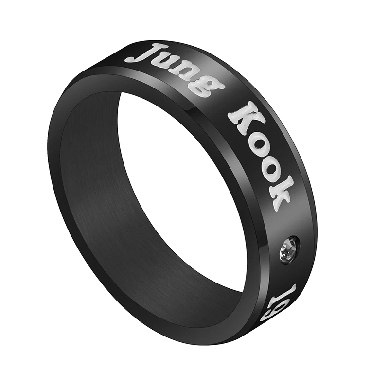 black JK Auxauxme Titanium Steel Rap Monster Zircon Rings Gold Wedding Promise Ring For Women Men Engagement Jewelry Gift - Цвет основного камня: black JK