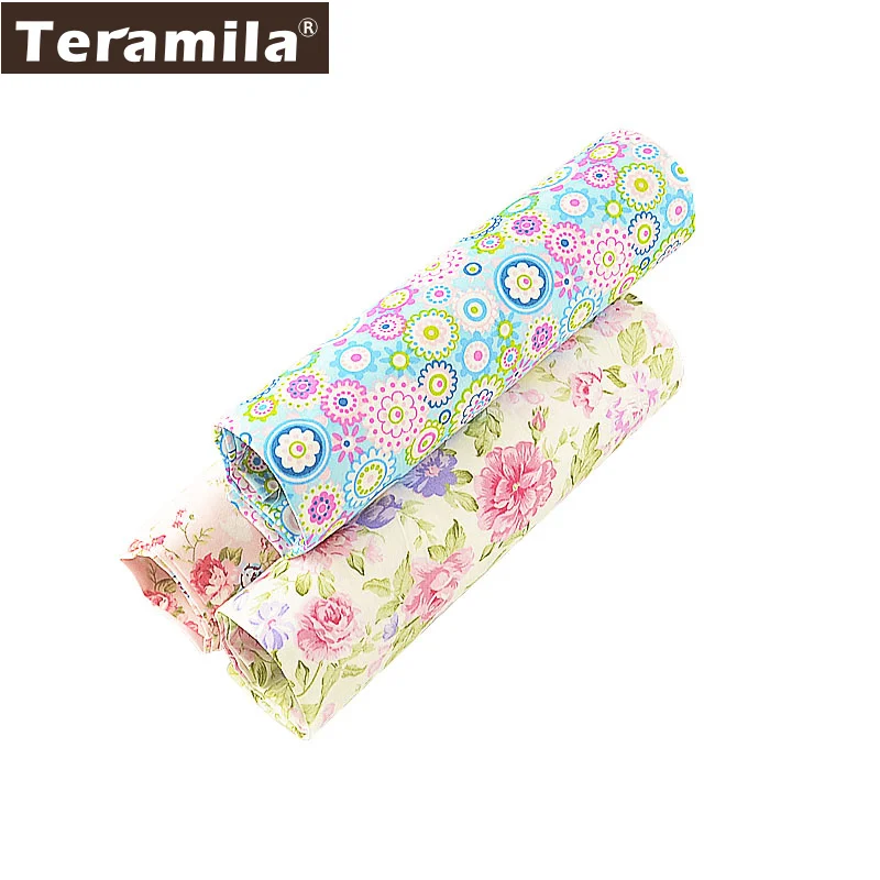 Teramila 3 шт./лот 40x50 см 100% хлопок ткань с цветком для шитья одежды постельные