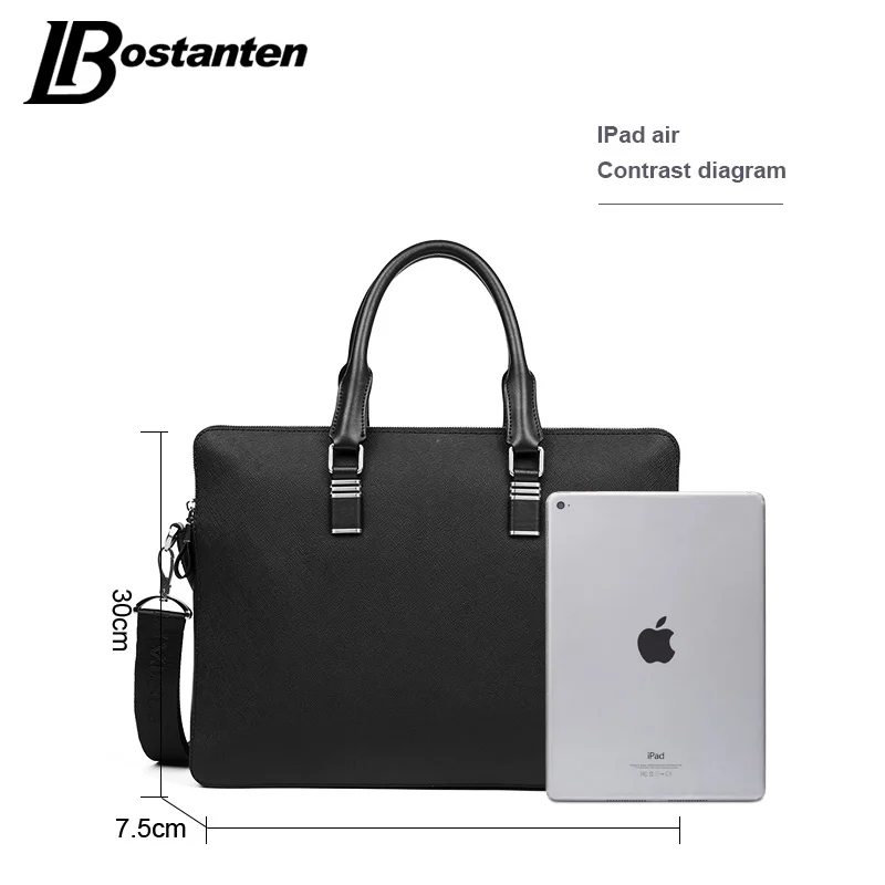 Bostanten 13 дюймов мужской портфель деловая сумка из натуральной кожи для ноутбука