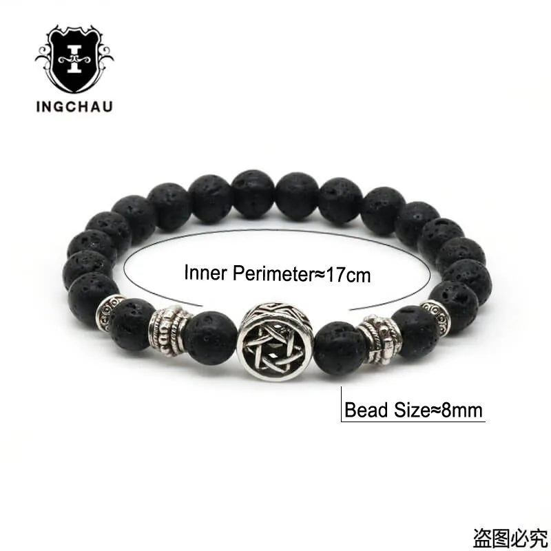 2018 Винтаж с серебряным покрытием еврейской звезды Давида браслет для