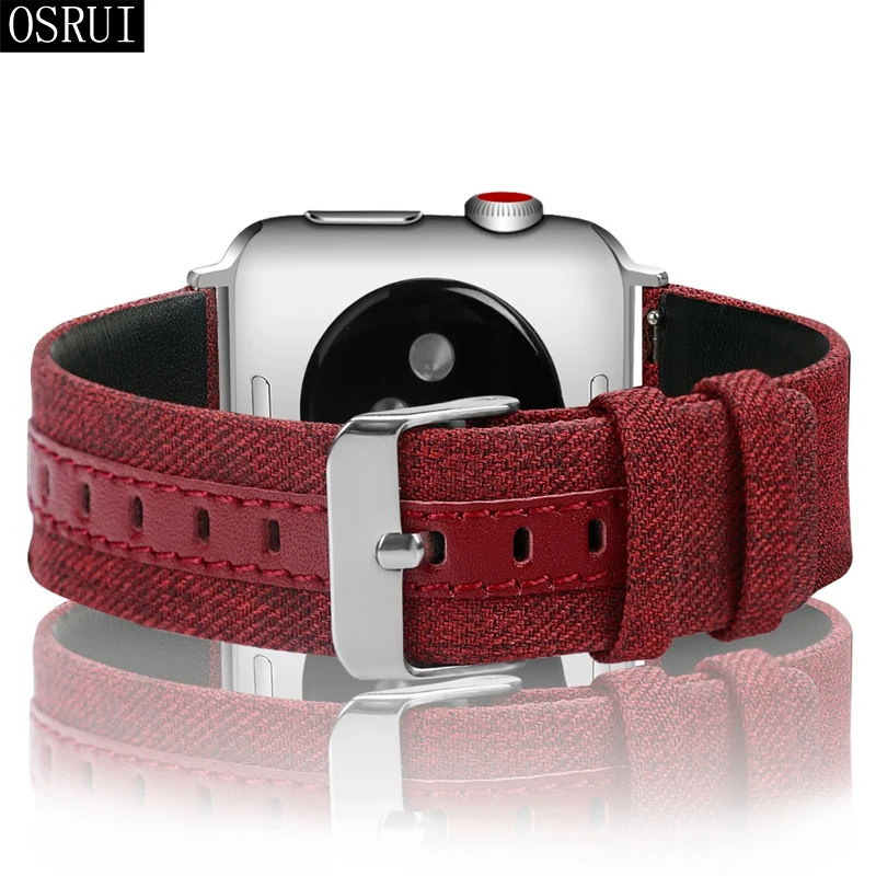 Кожаный ремешок для Apple watch band 44 мм 42 мм 40 мм 38 мм correa aplle Iwatch band 3 2 холст браслет на запястье ремень аксессуары для часов