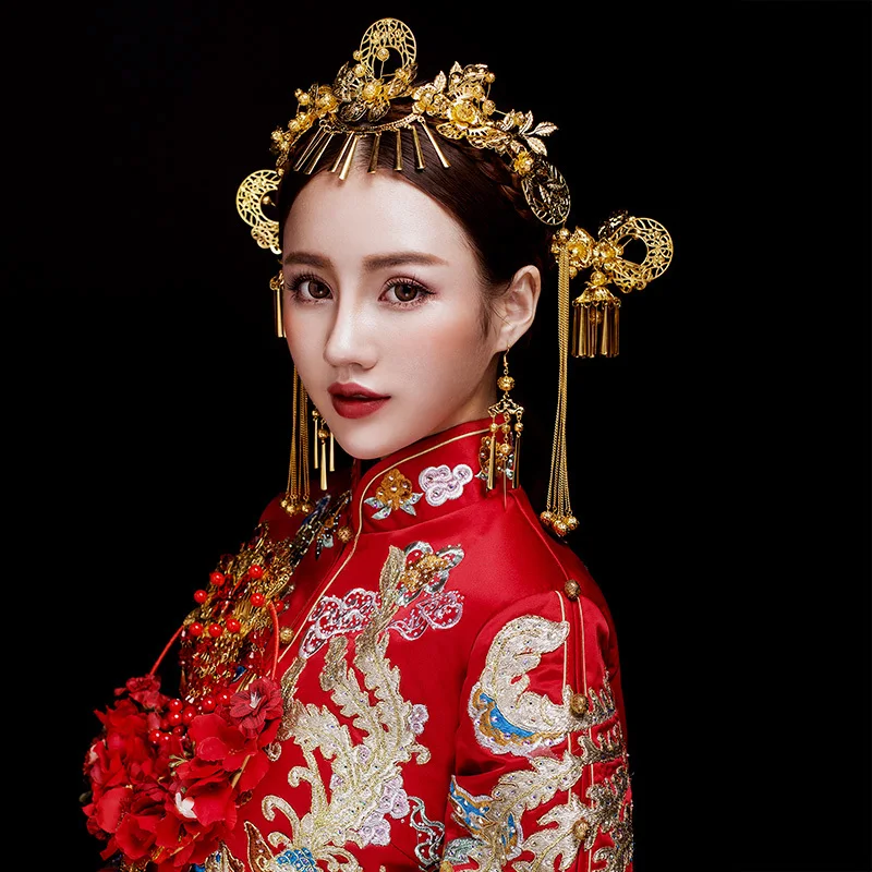 HIMSTORY Ретро стиль золотой цвет старинный головной убор украшения для волос