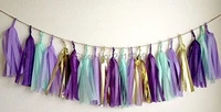 20x 14 35cm purple lavender blue gold tissue paper tassel garland wedding party wall hanging decorative banner bunting pom pom