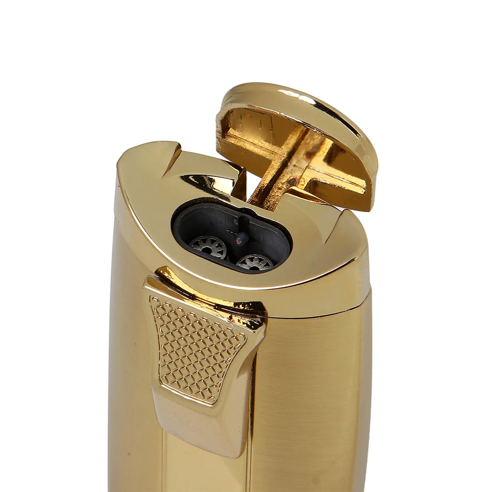 COHIBA Metal Cigar Lighter Windproof 3 Blue Torch Jet Flame Cigarette Refillable Inflatable Butane Gas Electronic Lighters Gift | Дом и сад