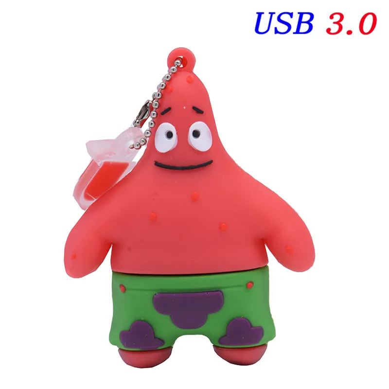 JASTER Мультфильм Горячая Usb 3,0 высокоскоростной мультфильм Губка Боб серии флэш-накопитель 64 ГБ 32 ГБ 16 ГБ 8 ГБ 4 ГБ ручка-накопитель фактическая емкость - Цвет: B