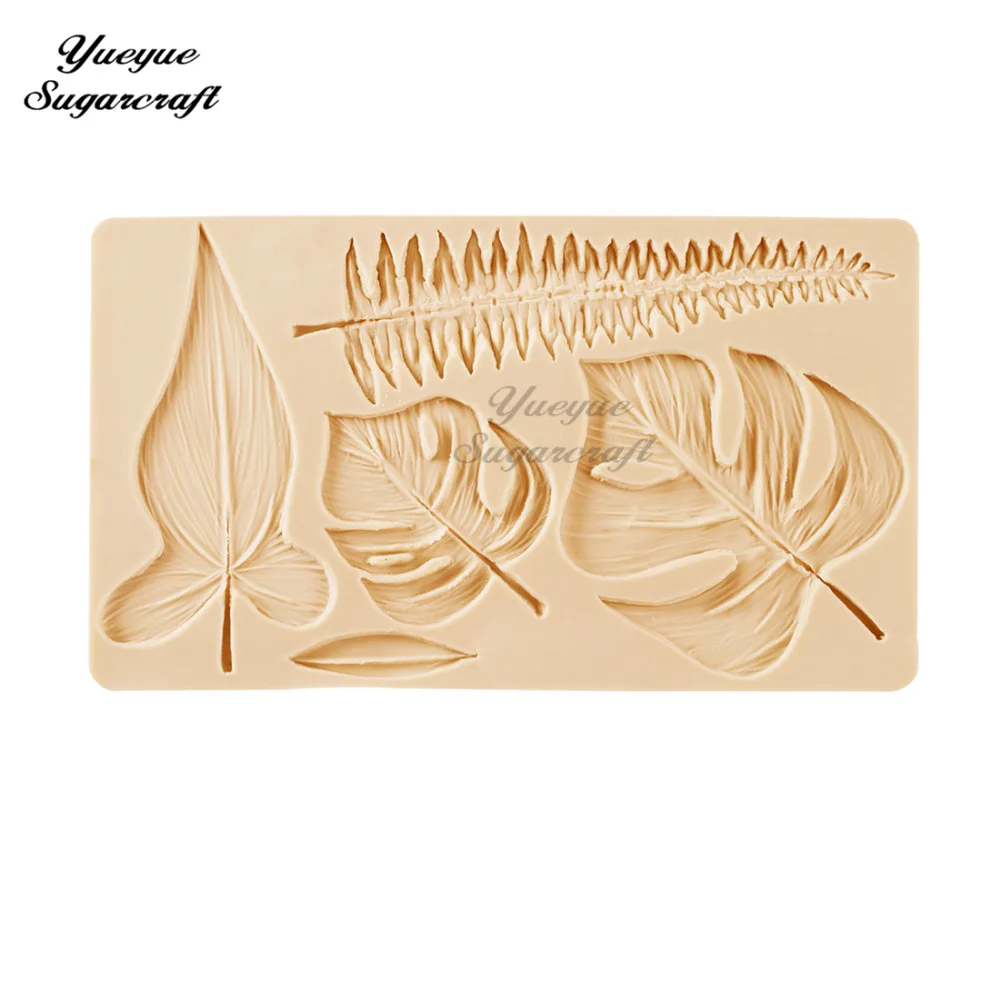 Yueyue Sugarcraft тропические листья Monstera силиконовая форма для помадки инструменты