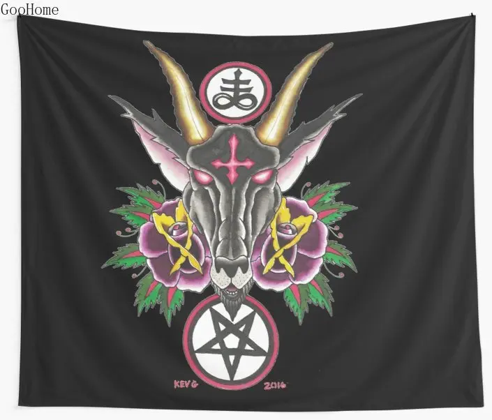 Настенный Гобелен Baphomet с розами пляжное полотенце плед одеяло коврик для пикника