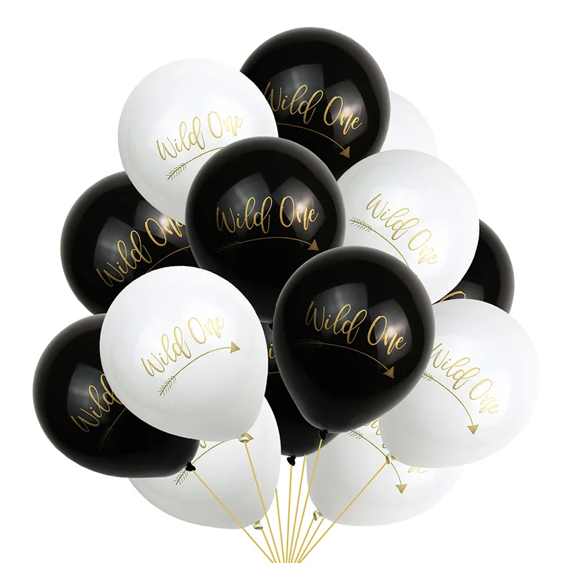 Черная белая стрела дикие воздушные шары Детские 1 день рождения украшения