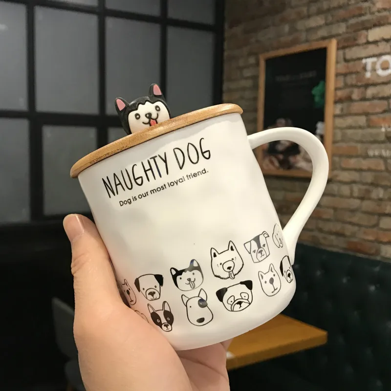 Креативные керамические кружки с 3d рисунком корги французского бульдога милая