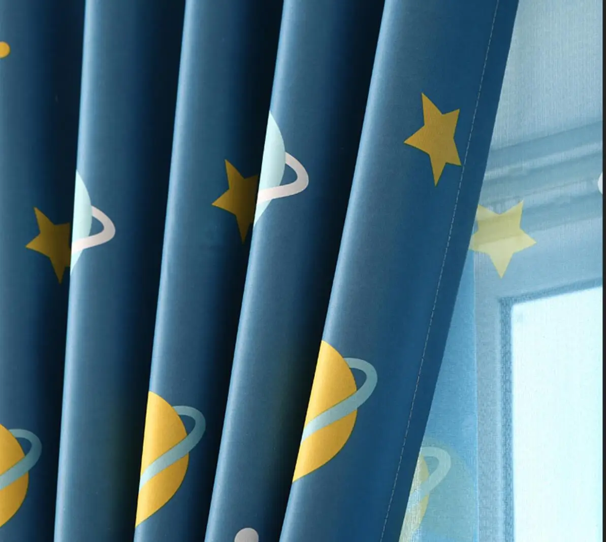 Curtains for Living Room Boys Girls Kids Bedroom Children Window Planet Cartoon Mistery Universe Curtain Tulle Nice |