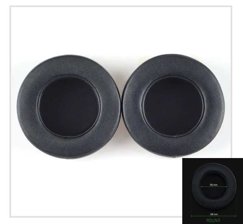 Black-Black-Round Овальные круглые амбушюры для наушников razer Kraken 7,1 Pro Chroma V2 USB игровая гарнитура наушники - Цвет: Black-Black-Round