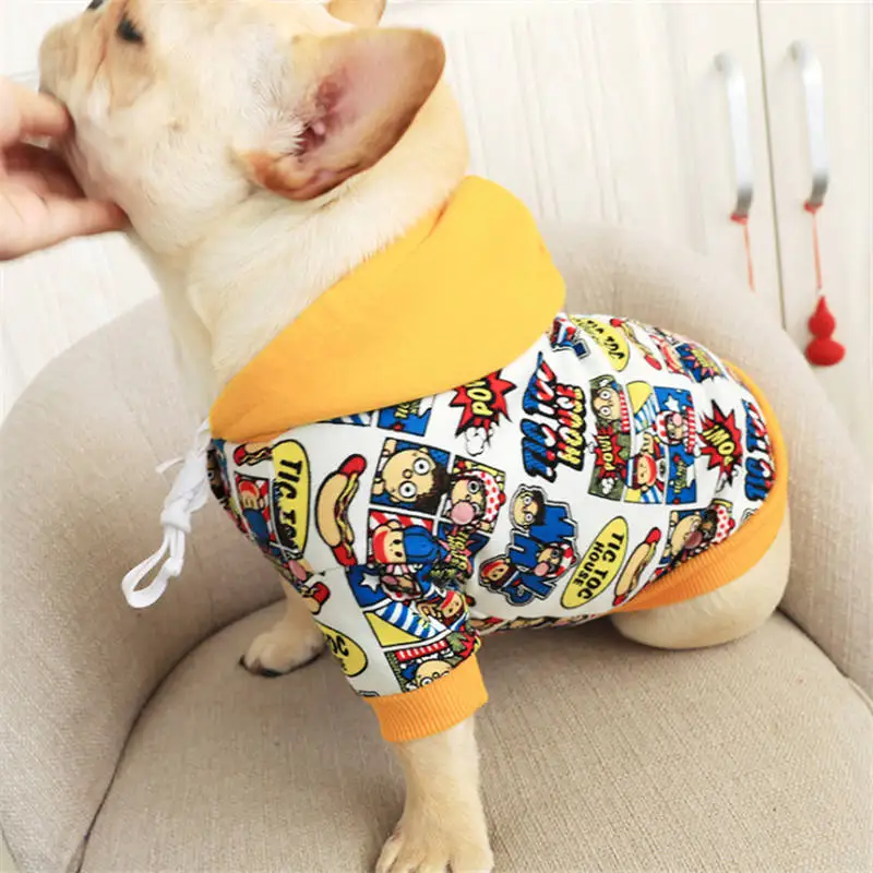 Теплая одежда с принтом в виде собак Щенок Кот закрытой курткой верхняя для