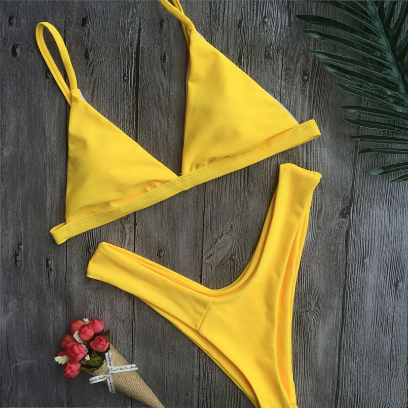 One-piece solid color swimsuit sexy split ladies Set Push-Up Padded Bra Beach Sexy fashion Beachwear 40ja25 | Женская одежда