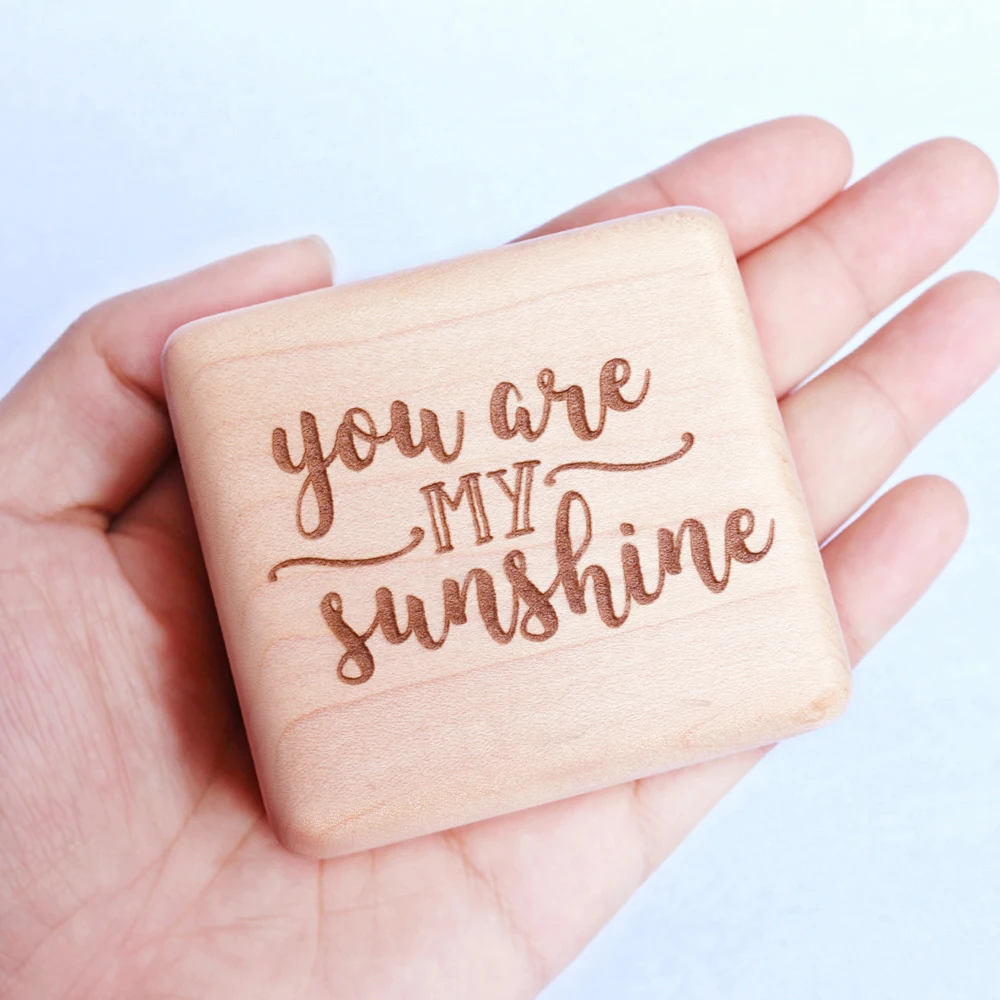 Sinzyo деревянная музыкальная шкатулка ручной работы с надписью «You are my sunshine», деревянная музыкальная шкатулка с резным механизмом, подарок на Рождество, День святого Валентина