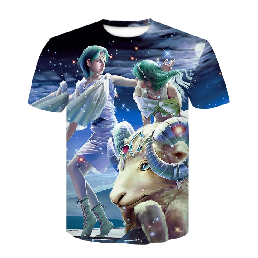 New summer landscape design T-shirt 3D waterfall cool and thin men women half sleeve round collar | Мужская одежда