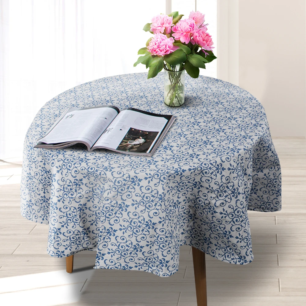 Скатерть для круглого стола в скандинавском стиле льняная скатерть вечеринки