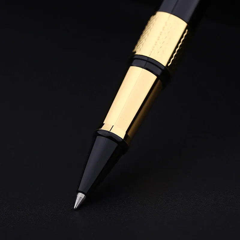 Роскошная черная коробка роликовая ручка Золотой зажим полностью Металлическая