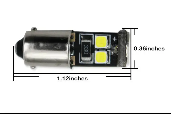 CAN-bus Error Free 7-SMD BA9S 1891 641 BA9 T4W H6W светодиодный Сменные лампы для парковочных/габаритных огней или фонарей номерного знака