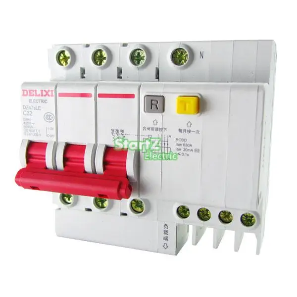 10A 3P + N RCBO RCD автоматический выключатель DE47LE DELIXI | Обустройство дома