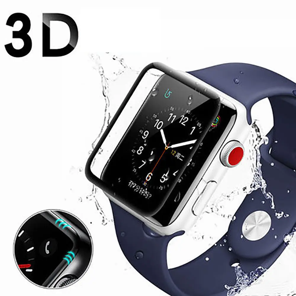3D ультратонкое закаленное стекло для Apple Watch Series 1 2 3 4 защитная пленка iwatch 44 мм 40 38 42
