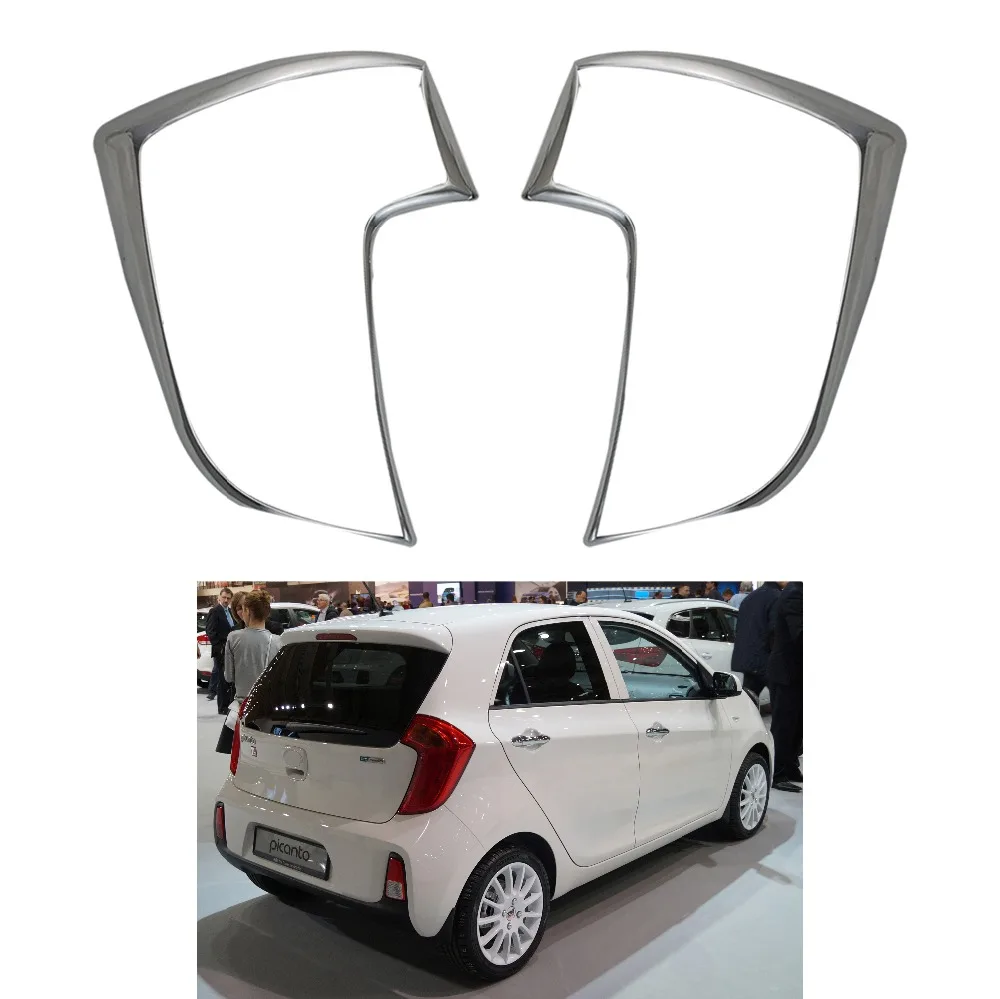 

Для Kia Picanto Morning 2011 2013 2014 2015 2016 ABS хромированные аксессуары, покрытый задний светильник, крышка лампы, отделка, задний светильник, крышка, 2шт