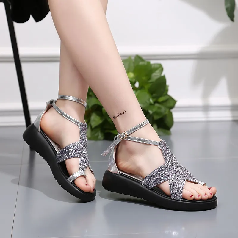 

Platform gladiator Sandals Women Wedges Shoes For Women flat Ladies Sandals Thick Soled Summer Shoes Woman Sandals Big Size 42