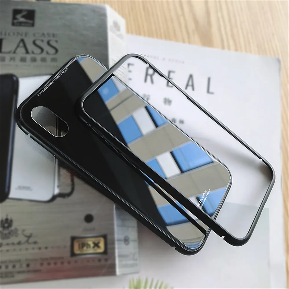 WK Магнитный адсорбционный чехол для телефона iPhone X бампер Роскошная алюминиевая