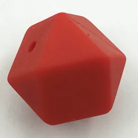 red 50 шт./лот Горячая Шестигранная форма силиконовые бусины россыпью для ожерелье-прорезыватель силиконовые бусины для детский прорезыватель BPA микроволновых печей DIY бусины - Цвет: red