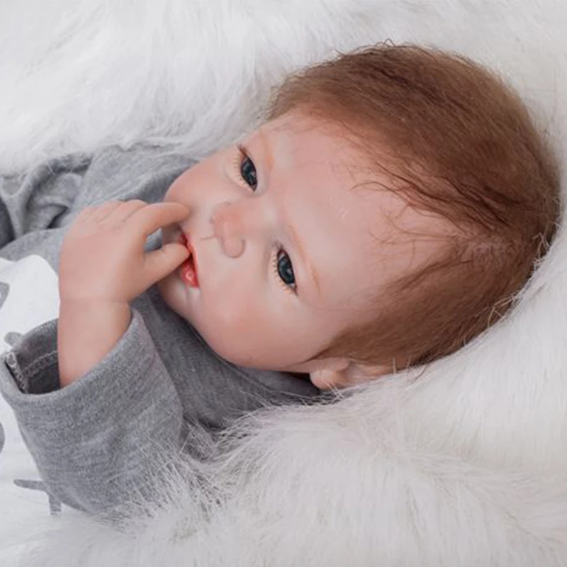 Nicery 20-22 дюймов 50-55 см Bebe Кукла реборн Мягкий Силиконовый мальчик девочка игрушка реборн кукла подарок для ребенка серая шляпа серая одежда