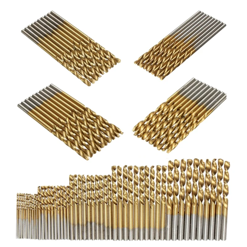 DSHA Новинка лидер продаж 50 шт. 1/1.5/2.0/2.5/3 мм Титан покрытием HSS сверла набор бит -