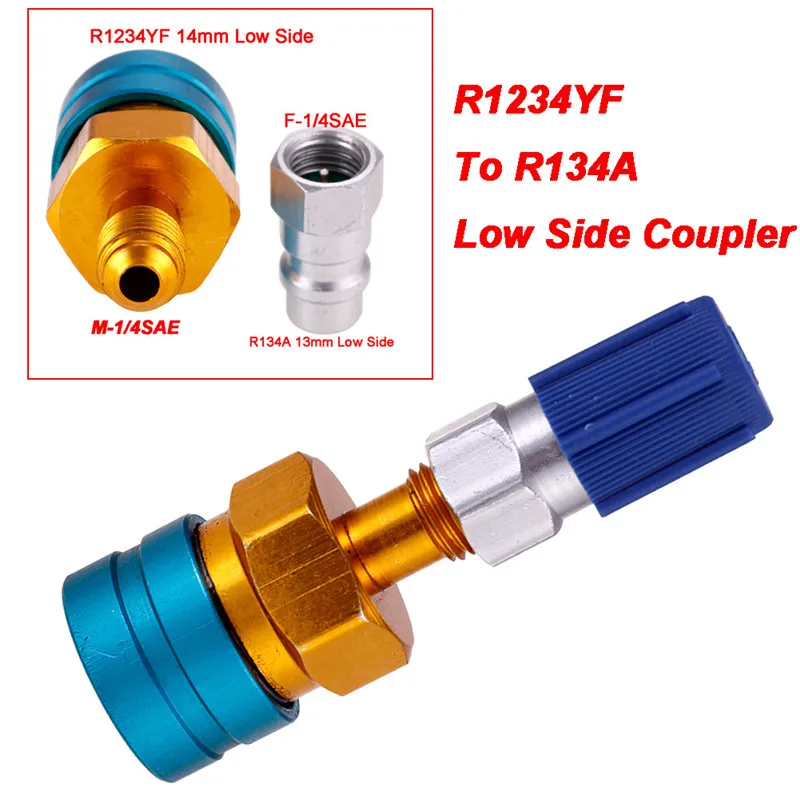 Low Quick Coupler Низкий боковой удлинитель R134A БЫСТРОРАЗЪЕМНАЯ муфта адаптеры автомобильный Кондиционер фитинг R134A 2 унции R134A R12 R22 ручной поворот наполнитель впрыска - Название цвета: Low Quick Coupler