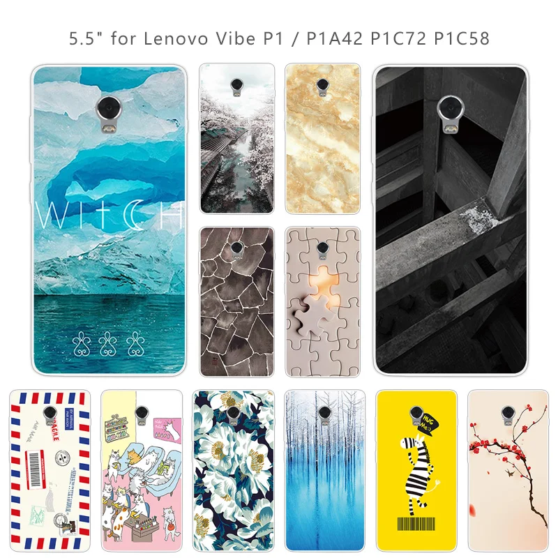 Для Lenovo Vibe P1 мягкие ТПУ чехлы 5 дюймов для Прозрачная силиконовая квадратная